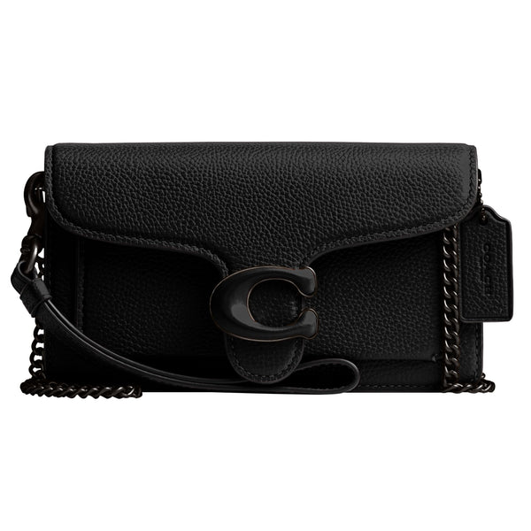 Coach Polished Pebble Tabby Wristlet, Black, One Size
