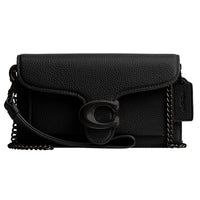 Thumbnail for COACH Polished Pebble Tabby Wristlet Black One Size