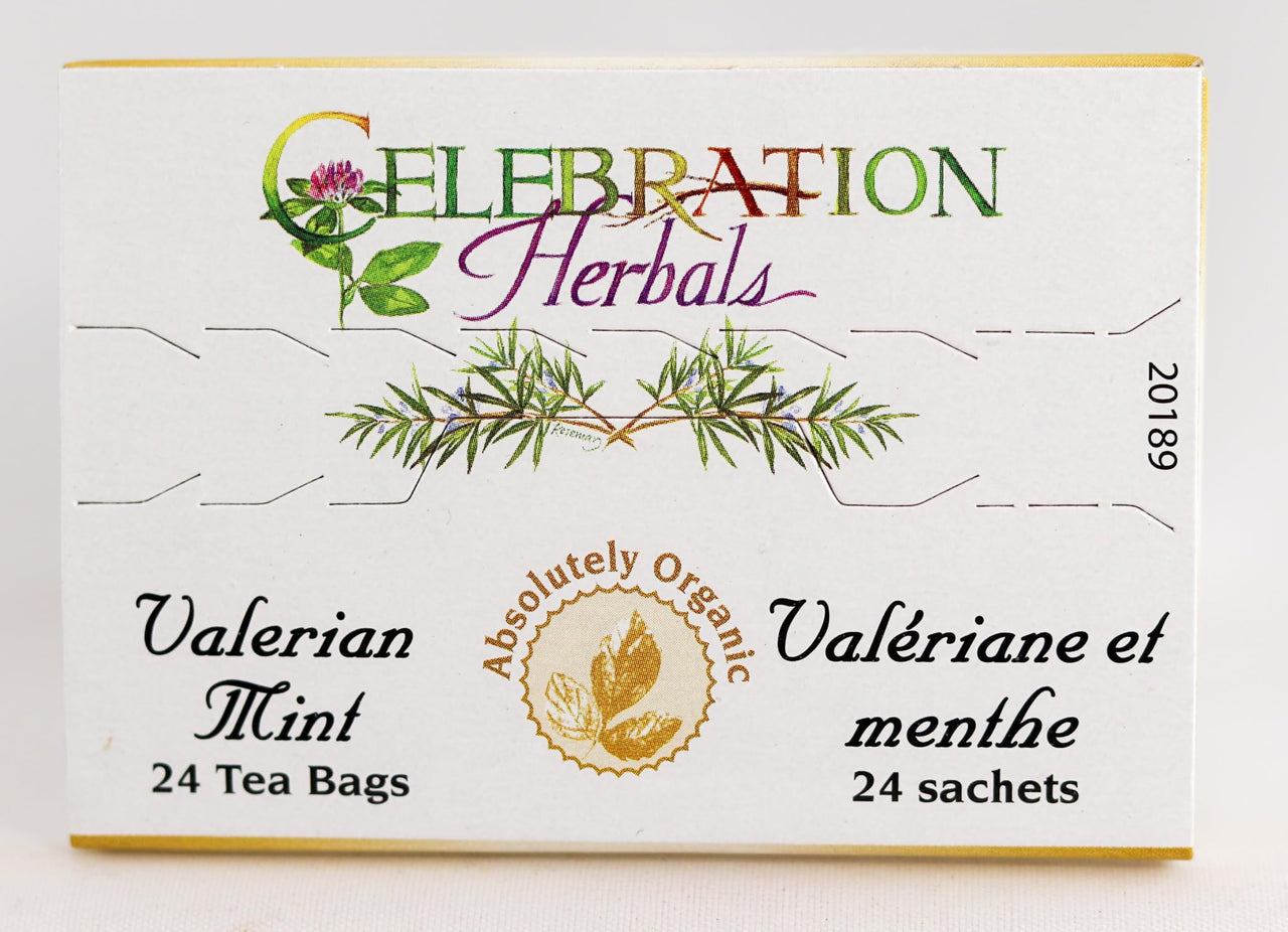 CELEBRATION HERBALS Organic Valerian Mint Tea, 24 CT