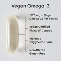 Thumbnail for Sports Research Vegan Omega-3 Fish Oil Alternative from Algae Oil - Highest Levels of Vegan DHA & EPA Fatty Acids | Non-GMO Tested & Vegan Certified - 60 Veggie Softgels (Carrageenan Free)