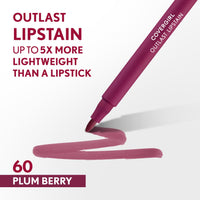 Thumbnail for Covergirl Outlast, 60 Plum Berry, Lipstain, Smooth Application, Precise Pen-Like Tip, Transfer-Proof, Satin Stained Finish, Vegan Formula, 0.06oz