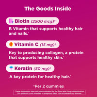 Thumbnail for OLLY Undeniable Beauty Gummy, For Hair, Skin, Nails, Biotin, Vitamin C, Keratin, Chewable Supplement, Grapefruit, 30 Day Supply - 60 Count