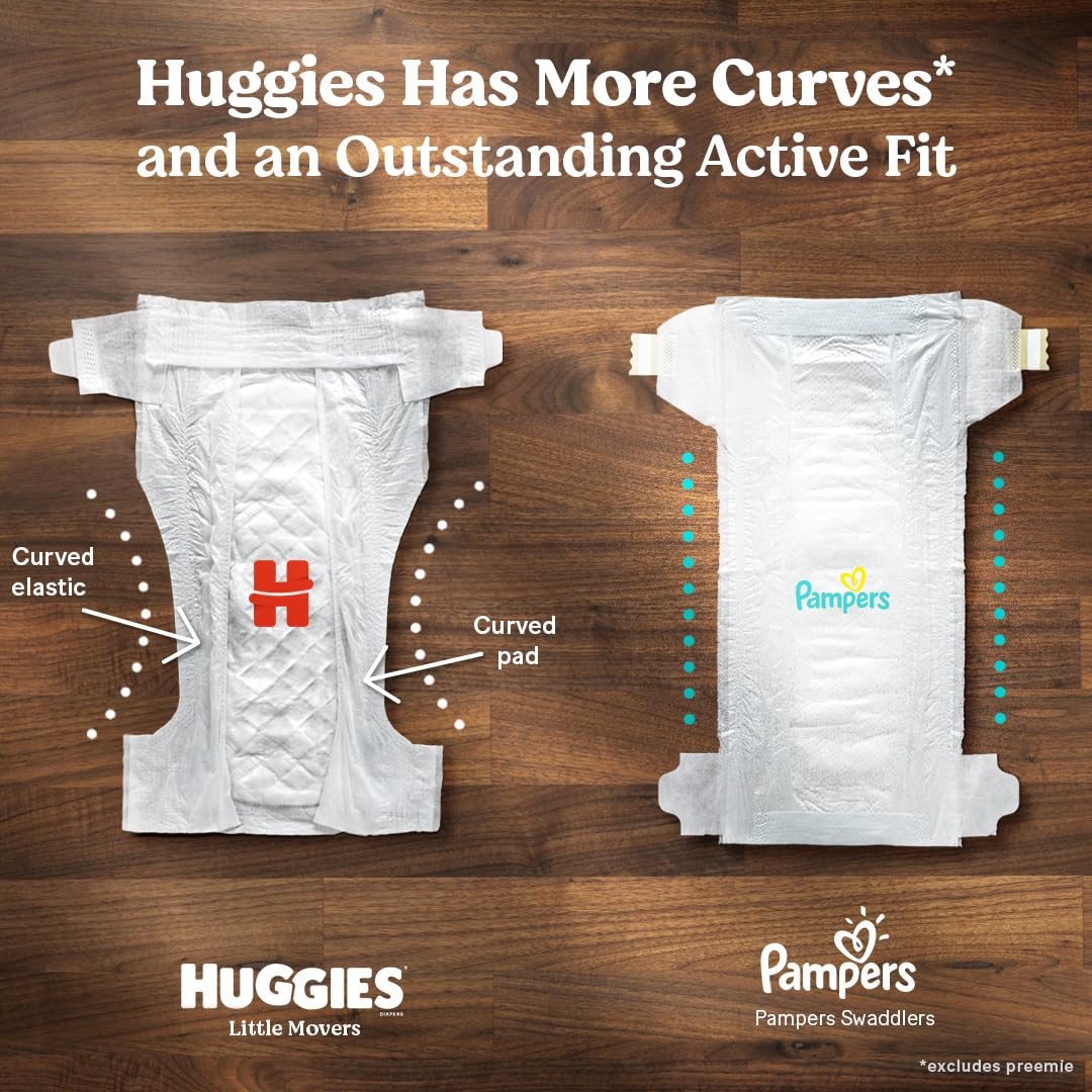 Huggies Size 5 Diapers, Little Movers Baby Diapers, Size 5 (27+ lbs), 58 Count, Packaging May Vary