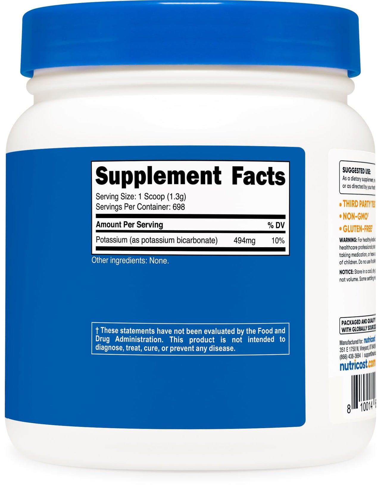 Nutricost Potassium Bicarbonate Powder 2 LB - Gluten Free, Non-GMO