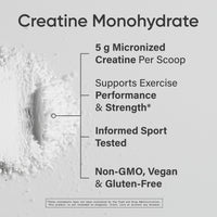 Thumbnail for Sports Research Creatine Monohydrate - Gain Lean Muscle, Improve Performance and Strength and Support Workout Recovery - 5 g Micronized Creatine - 1.1LBS