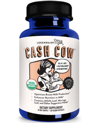 Thumbnail for Legendairy Milk Cash Cow Lactation Supplement, Moringa, Alfalfa, and Goat's Rue Breastfeeding Supplement for Milk Supply Increase, Fenugreek-Free, Certified Organic, Vegan, Non-GMO, 60 Capsules