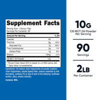 Thumbnail for Nutricost C8 MCT Oil Powder 2LBS (32oz) - 95% C8 MCT Oil Powder