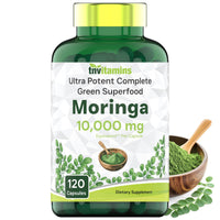 Thumbnail for tnvitamins Moringa Capsules 10,000 mg - 120 Capsules | High Potency Moringa Leaf Extract Superfood Supplement for Energy, Vitality & Antioxidant Support