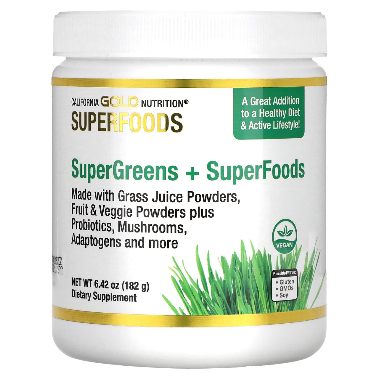 SUPERFOODS - Supergreens + Superfoods, 6.42 oz (182 g), California Gold Nutrition