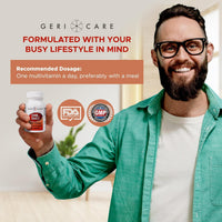 Thumbnail for GeriCare One-Daily Multi-Vitamin Tablet, 100 Count Adult Multivitamin Supplement | Easy-to-Take Dietary Supplement with Vitamins A, C, D3, B, Calcium| Vitamin & Mineral Complex (2 Pack)