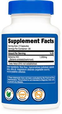 Thumbnail for Nutricost Berberine HCl 1200mg , 60 Vegetarian Capsules - Gluten Free & Non-GMO