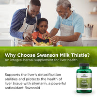 Thumbnail for Swanson Full Spectrum Milk Thistle - Detoxification & Liver Support Supplement* - Contains Antioxidant Flavonoids - Vegan, Gluten-Free & Non-GMO - 100 Capsules