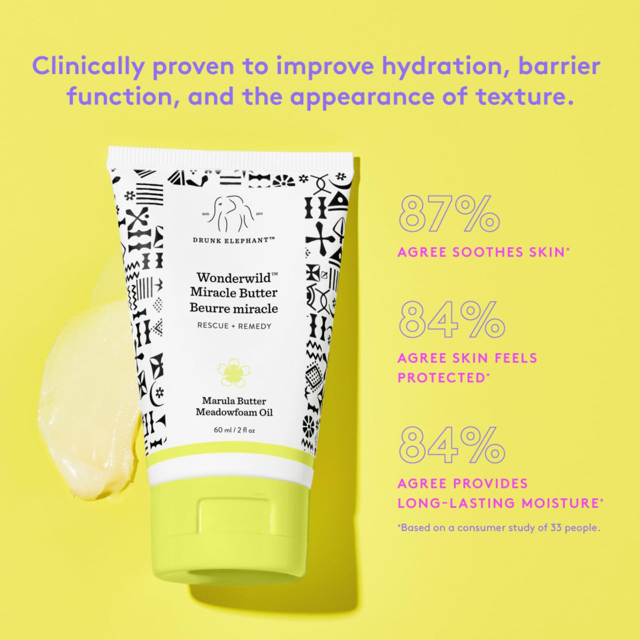 Drunk Elephant Wonderwild Miracle Butter - 60 ml/2 fl oz - Ultra-Luxe Skin Salve - Clean Clinical Skincare - Cruelty-Free - Free of Essential Oils, Silicones, and Fragrance