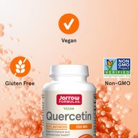 Thumbnail for Jarrow Formulas Quercetin 500mg Capsules - 30 Veggie Caps - Supports Antioxidant Status, Cardiovascular Health & Immune Health - 30 Servings