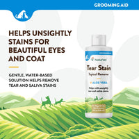Thumbnail for NaturVet – Tear Stain Topical Remover Plus Aloe – 4 oz | Eliminates Unsightly Tear & Saliva Stains | Gentle, Water-Based Formula | for Dogs & Cats