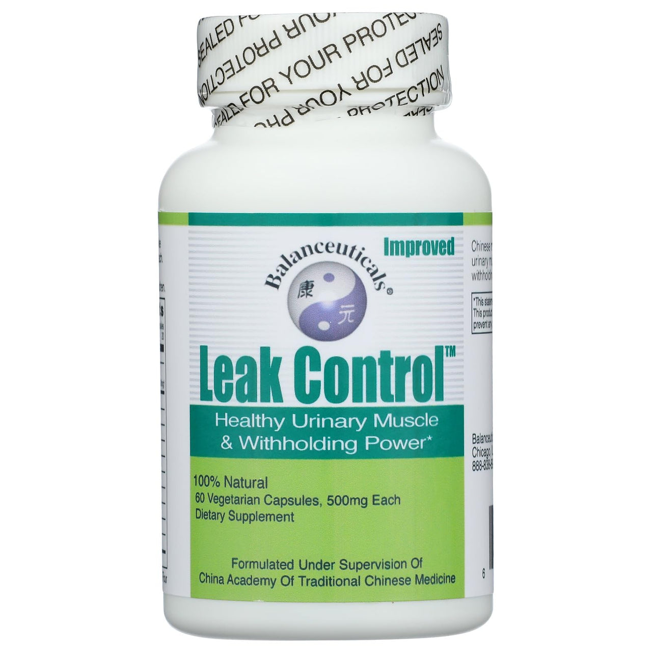 Balanceuticals Leak Control Dietary Supplement Capsules, 500 mg, 60-Count Bottle