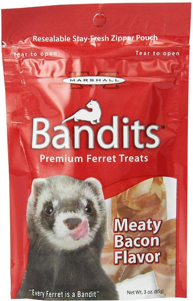 Marshall Bandits Ferret Treat Meaty Bacon 1.875lbs (10 x 3oz)