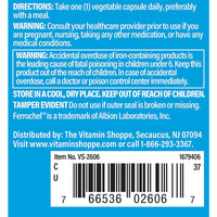 Thumbnail for The Vitamin Shoppe Iron 25MG - Red Blood Cell Production, Energy & Oxygen Transport Support, Essential Mineral