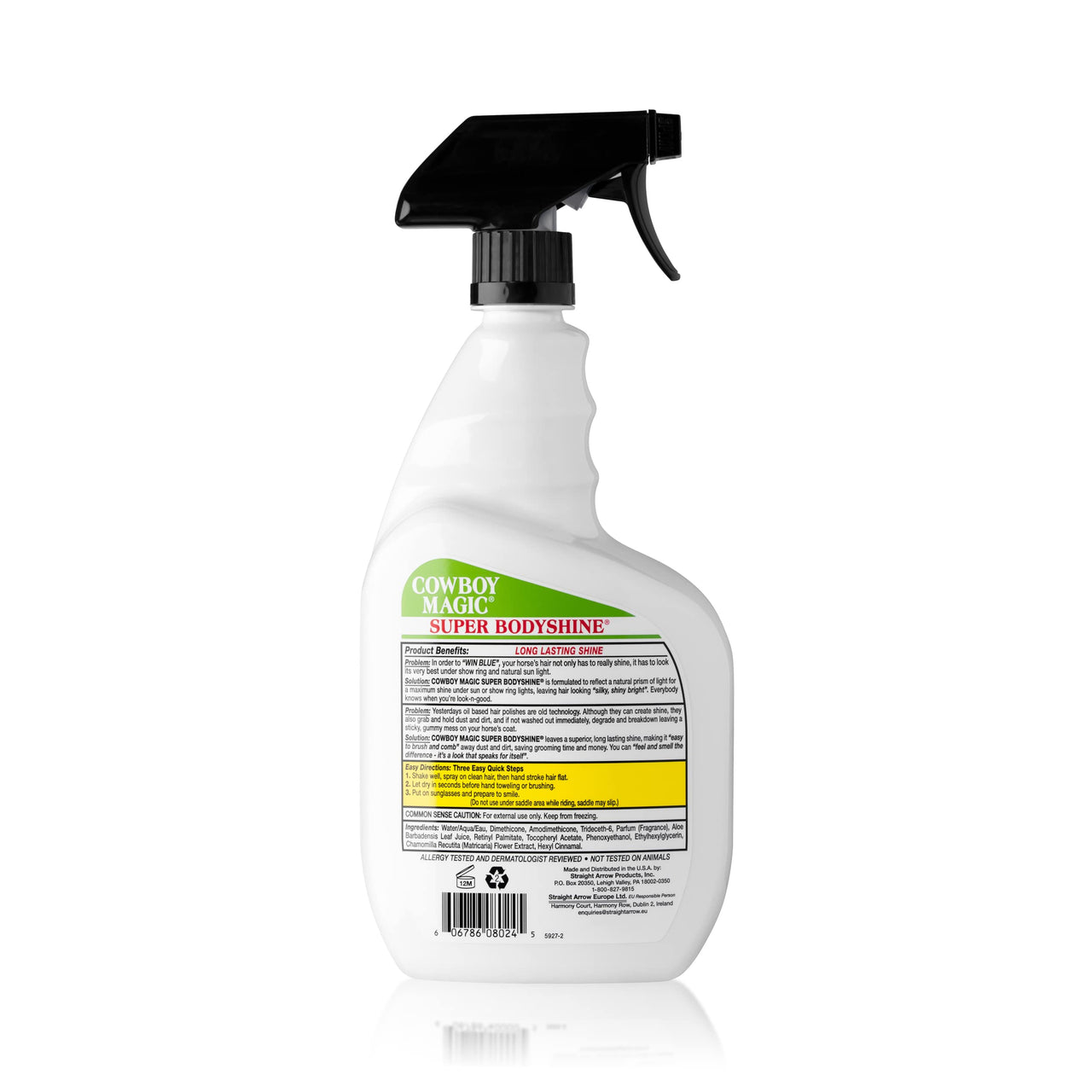 COWBOY MAGIC Super Bodyshine FAST DRY REPEL DUST DETANGLE HAIR 32 Ounce