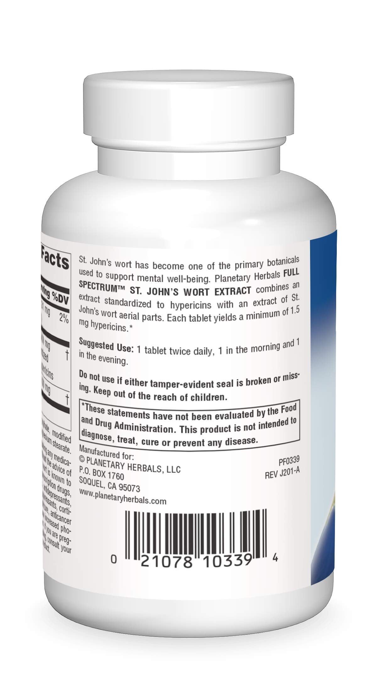 Planetary Herbals St. John's Wort Extract Full Spectrum 600mg, For Emotional Well-Being