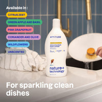 Thumbnail for ATTITUDE Dish Soap, EWG Verified, Plant-Based & Vegan Dishwashing Liquid, Naturally Derived, Olive and Coriander Scent, 23.7 Fl Oz