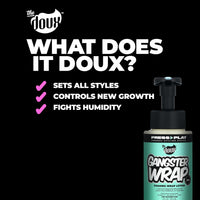 Thumbnail for The Doux GANGSTER WRAP Foaming Wrap Lotion for Curly Hair – Heatless Curls & Anti-Frizz Styling Mousse – Curl Cream for Blowouts, Roller Sets, Pixie Cuts & Hair Wraps with Heat Protection
