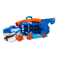 Thumbnail for Hot Wheels City Toy Car Track Set, Ultimate T-Rex Transporter, Hauler Transforms into Stomping Dino with Race Track, from Netflix Series “Let’s Race”
