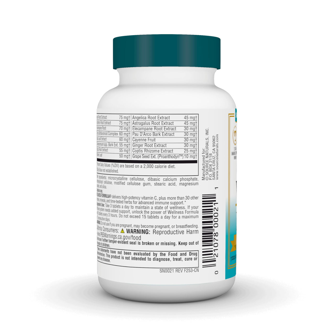 Source Naturals Wellness Formula Bio-Aligned Vitamins & Herbal Defense - Immune System Support Supplement & Immunity Booster - 45 Tablets
