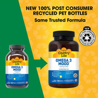 Thumbnail for Country Life Omega 3 Fish Oil Supplement - High Concentration EPA and DHA Omega 3 Fatty Acids - 2000mg Fish Oil for Emotional Health, Mood Support, and No Fish Taste - Natural Lemon Flavor