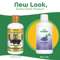 Thumbnail for Dynamic Health Acai Gold | Organic Acai 100% Juice | Vegetarian, No Gluten or BPA, Dietary Supplement | 32oz, 32 Serv