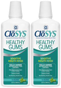 Thumbnail for CloSYS Healthy Gums Mouthwash 32 Fl Oz, Pack of 2, Antiplaque, Anti-Gingivitis Mouthwash, Non-Burning, Non-Irritating