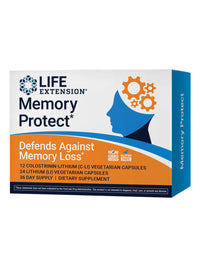 Thumbnail for Life Extension Memory Protect, Lithium, colostrinin Milk peptides, Memory and Cognitive Health Support, Gluten-Free, Non-GMO, 12 colostrinin-Lithium (C-Li) Capsules, 24 Lithium (Li) Capsules