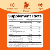 Thumbnail for BeLive Turmeric Gummies - Curcumin with Black Pepper & Ginger Extract - 500 mg of Turmeric and Ginger Supplement for Immune Support, Healthy Skin, and Mobility - Tropical Flavor | 60 Count