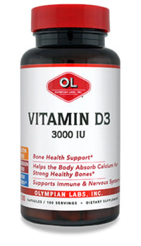Thumbnail for Olympian Labs Vitamin D3 3000 Iu 100 Capsules Supporting Strong Bones