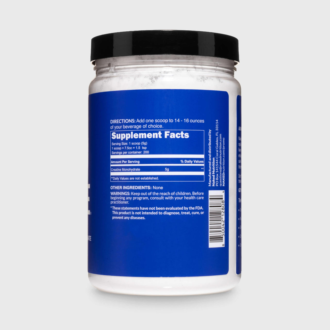 NAKED Pure Micronized Creatine Monohydrate Powder - NSF Certified, Unflavored, 500g, 1.1lb Bulk - Vegan, Non-GMO, Gluten-Free, Soy-Free, No Fillers, Supports Muscle Growth & Strength - 100 Servings