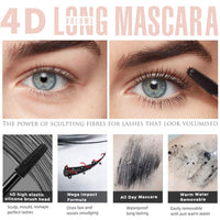 Thumbnail for 4D Silk Fiber Lash Mascara, Waterproof Long Lasting Mascara Black Volume and Length Natural, Exquisitely Full, Lengthening Thickening Softer Fuller Lashes Amplify Smudge-Proof Eyelash Mascaras,1 Pack