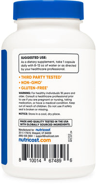 Thumbnail for Nutricost Kelp Capsules, 325mcg of Iodine, 120 Capsules, Vegetarian, Non-GMO & Gluten Free