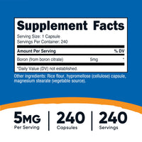 Thumbnail for Nutricost Boron Capsules 5mg, 240 Vegetarian Capsules - Gluten Free and Non-GMO