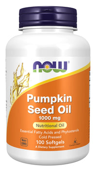 Thumbnail for NOW Supplements, Pumpkin Seed Oil 1000 mg with Essential Fatty Acids and Phytosterols, Cold Pressed, 100 Softgels