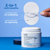 Thumbnail for belif Aqua Bomb PHA Exfoliating Toner Pads: 2% PHA, Centella, HA Exfoliation & Hydration Toner Pads, Lightweight, Good for Dryness, Uneven Texture, Pores, Dullness, Oiliness, Korean Skin Care
