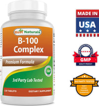 Thumbnail for Best Naturals B-100 Complex for adults, 120 Tablets