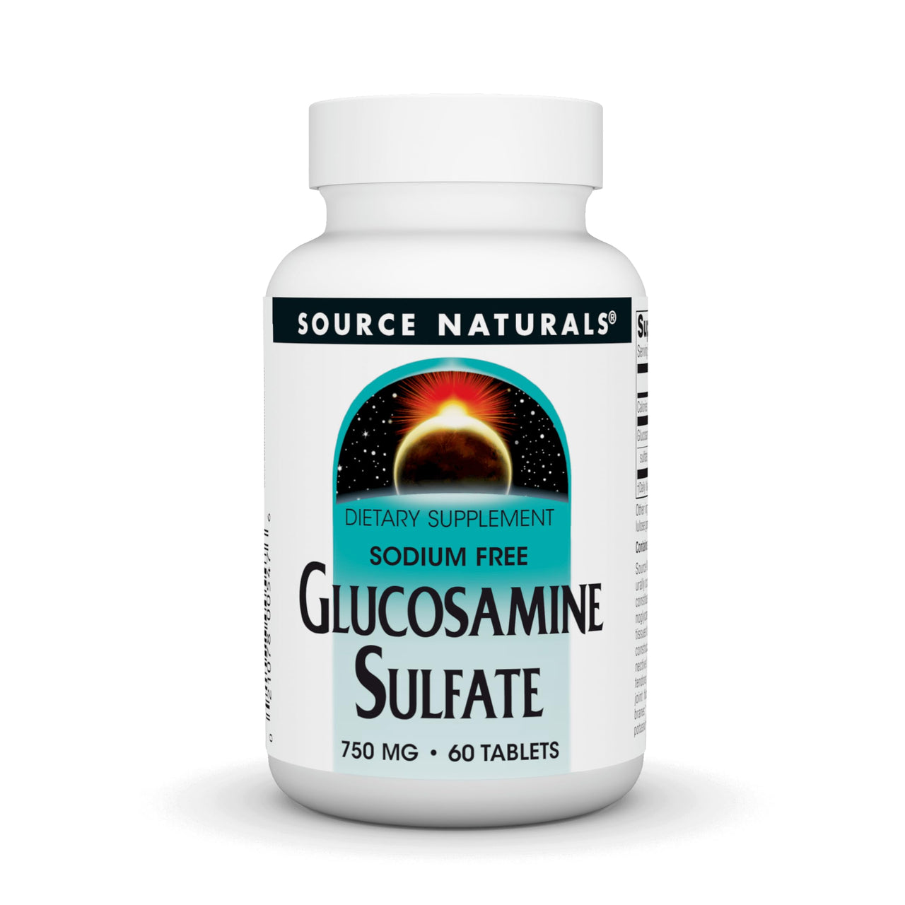 Source Naturals Glucosamine Sulfate, Sodium-Free 750 mg for Joint Support - 60 Tablets