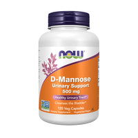 Thumbnail for NOW Foods Supplements, D-Mannose 500 mg, Non-GMO Project Verified, Healthy Urinary Tract*, 120 Veg Capsules