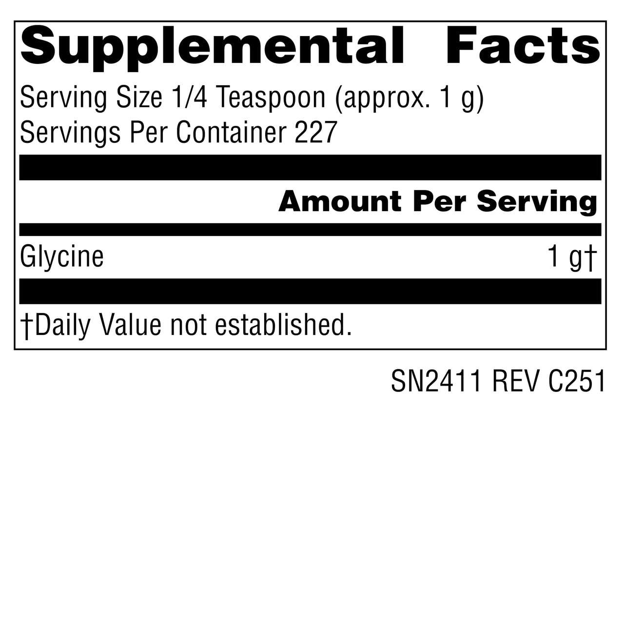 Source Naturals Glycine, for Protein Systhesis and Energy Generation*, 227 Grams - 8 oz Powder
