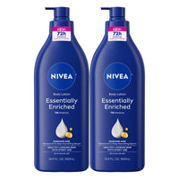 Thumbnail for NIVEA Essentially Enriched Body Lotion for Very Dry Skin with Hyaluronic Acid, Almond Oil and Deep Nourishing Serum, 72-Hour Body Moisturizer, 16.9 Fl Oz Pump Bottle, Pack of 2