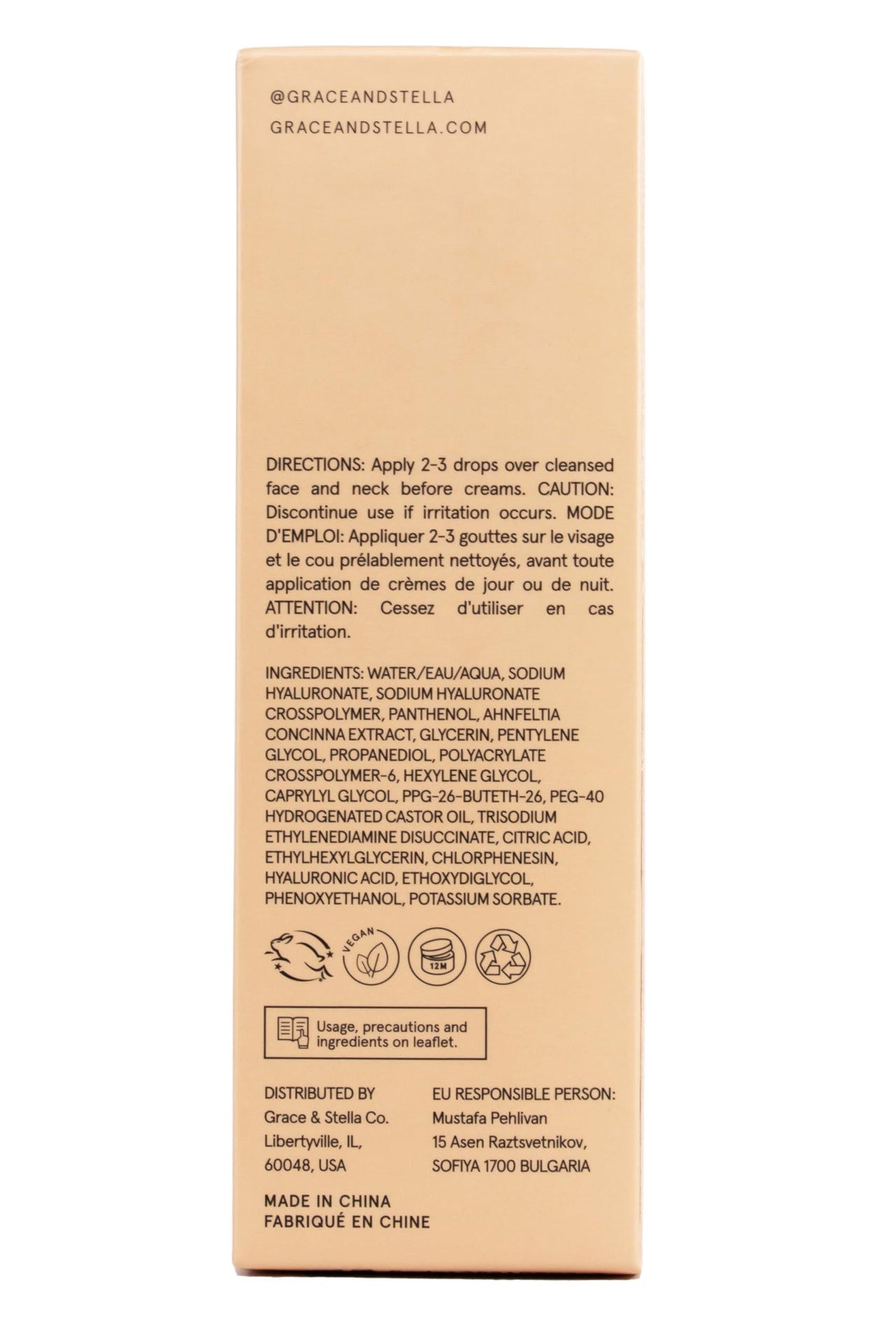 grace & stella Award Winning Hyaluronic Acid Serum (30ml/1 fl oz) Hydrating Hyaluronic Acid Serum for Face - Acido Hialuronico for Women - Remove Fine Lines, Wrinkles, Anti Aging - Vegan Skincare