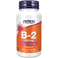Thumbnail for NOW Supplements, Vitamin B-2 (Riboflavin) 100 mg, Energy Production*, 100 Veg Capsules