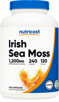 Thumbnail for Nutricost Irish Sea Moss Extract Capsules 1,200mg per Serving, 240 Capsules - Vegan, Gluten-Free, 120 Servings Per Bottle