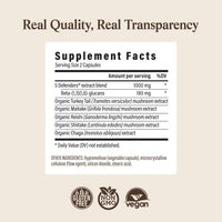 Thumbnail for Real Mushrooms 5 Defenders - Adaptogenic Mushrooms Complex with Chaga, Reishi, Turkey Tail, Maitake & Shiitake for Wellness Support - Mushroom Beta Glucan Capsules - 90 Count