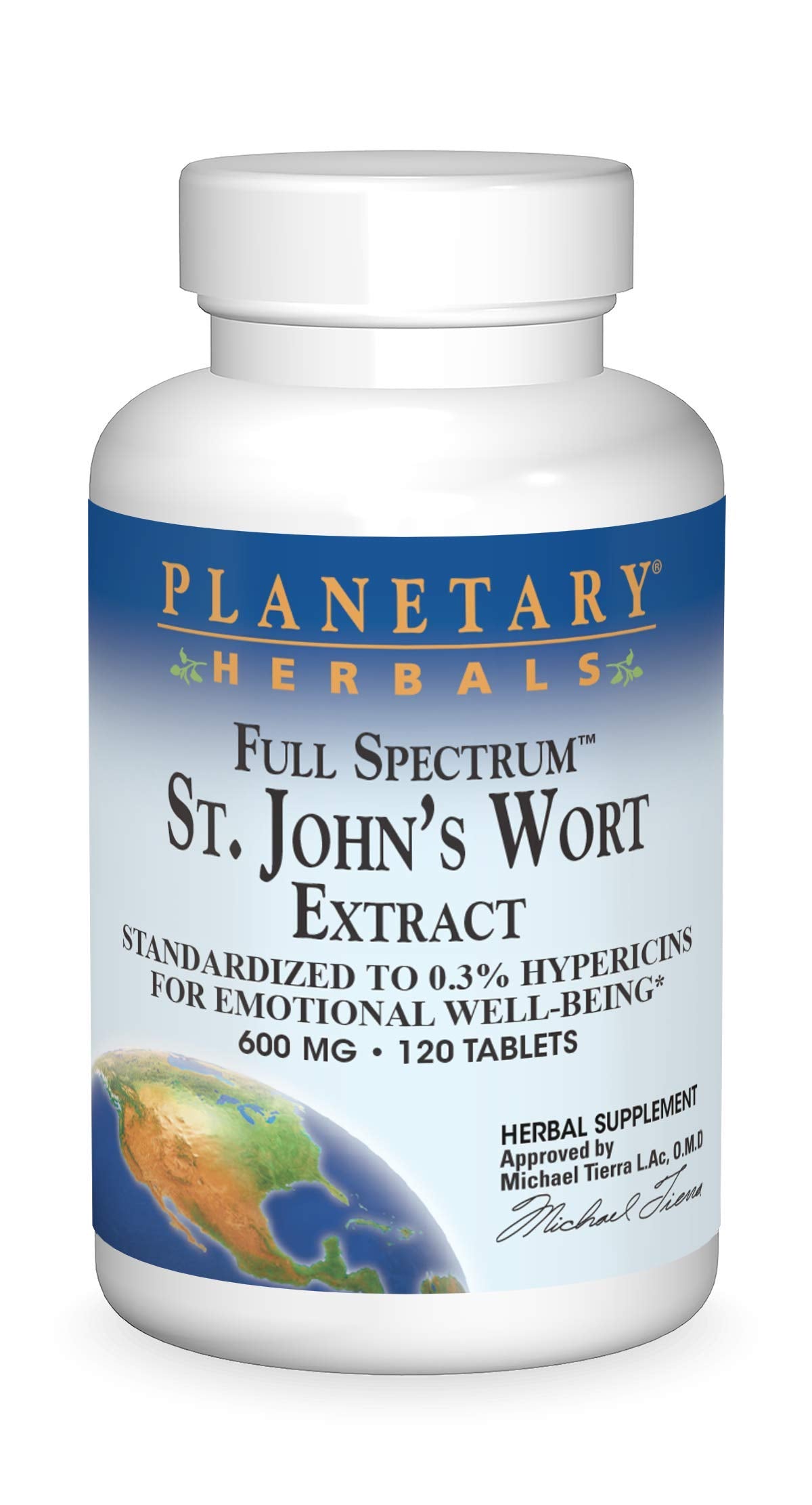 Planetary Herbals St. John's Wort Extract Full Spectrum 600mg, For Emotional Well-Being